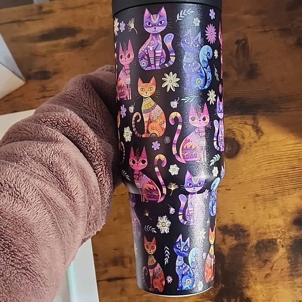 Colorful Cat Tumber 40oz FIRM PRICE